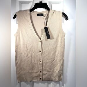 Tahari women’s beige vest NWT XS